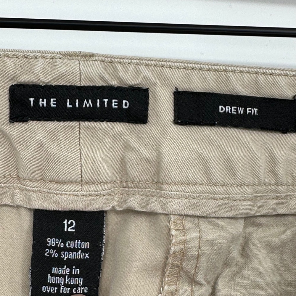 Vtg Y2K The Limited Drew Fit Khaki Flare Pants Women's Size 12 Cotton Preppy - Picture 4 of 5